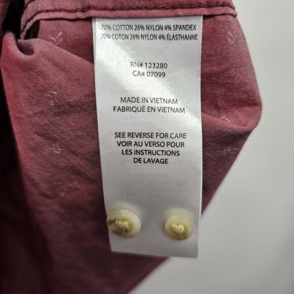 TRAVIS MATHEW Shirt XXL NOT YOUR BEST Short Sleeve Button Up Heather Ruby NEW - Picture 6 of 9